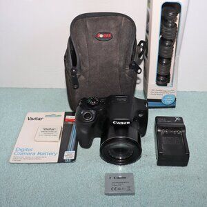 Canon PowerShot SX530 HS 16.0MP Digital Camera   Bundle  w/ Charger + 2 Batterie